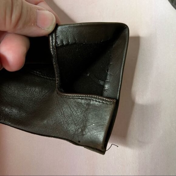 Vintage Leather Threaded Driving Gloves - Picture 5 of 5